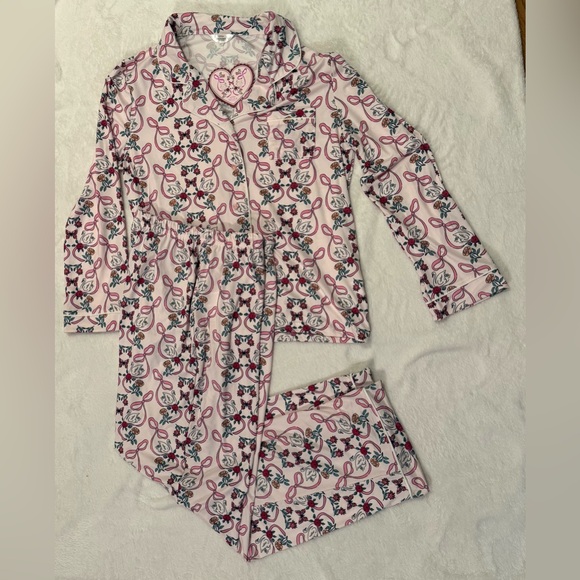 Envogue Women’s XL Swan & Ribbon Pink White Pajama Set Super Soft - NWT - Picture 2 of 7